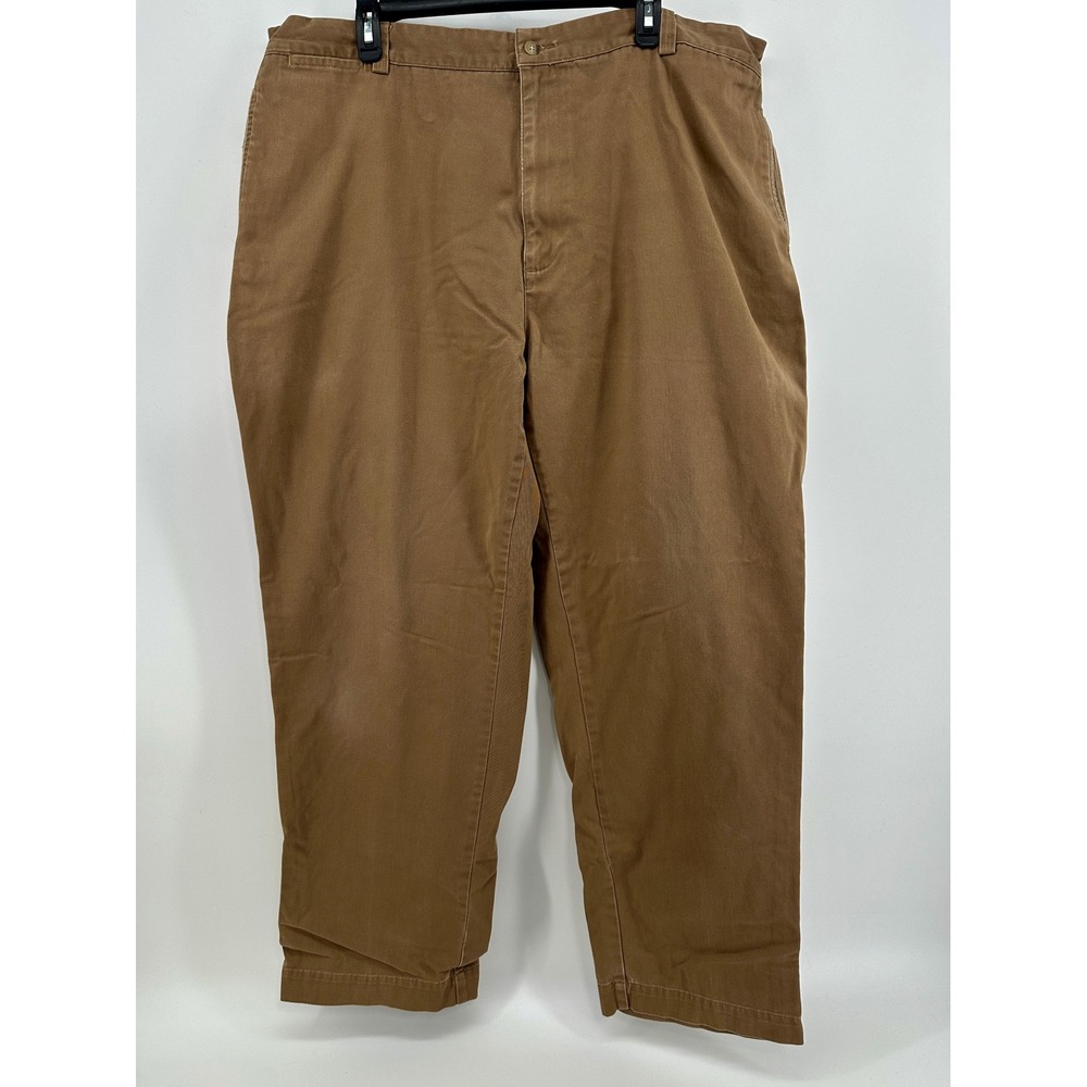 Polo Ralph Lauren Philip Pant Mens 44x32 Brown Solid Straight Fit Vintage Chinos